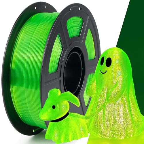 IEMAI PETG Filament 1.75mm, Transparent PETG Fluoreszierendes Grün 1Kg, High Speed 3D Drucker Filament, Maßgenauigkeit +/- 0,02 mm, Geeignet für den Druck von Lampenschirmen Dekorationen von IEMAI