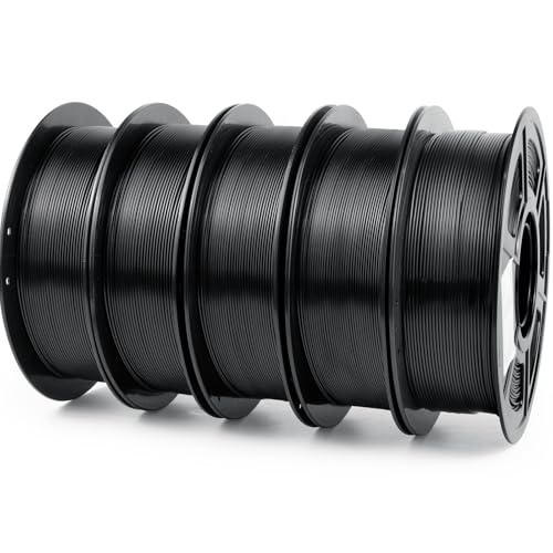 IEMAI PETG Filament 1.75mm, PETG Schwarz 5Kg, High Speed 3D Drucker Filament, Maßgenauigkeit +/- 0,02 mm von IEMAI