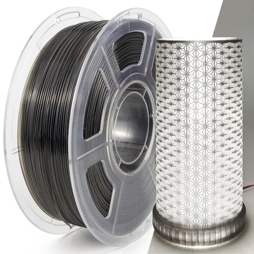 IEMAI PETG Filament 1.75mm, Transparent PETG Rauchgrau 1Kg, High Speed 3D Drucker Filament, Maßgenauigkeit +/- 0,02 mm, Geeignet für den Druck von Lampenschirmen Dekorationen von IEMAI