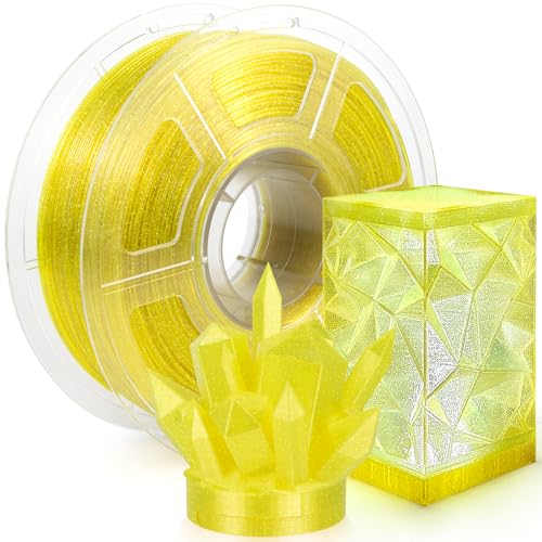 IEMAI PETG Filament 1.75mm 1Kg, Flammpunkt Transparent PETG Gelb, High Speed 3D Drucker Filament, Maßgenauigkeit +/- 0,02 mm von IEMAI