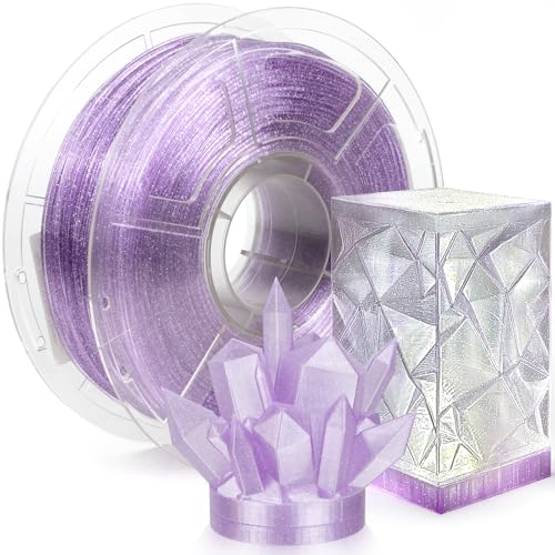 IEMAI PETG Filament 1.75mm 1Kg, Flammpunkt Transparent PETG Hellviolett, High Speed 3D Drucker Filament, Maßgenauigkeit +/- 0,02 mm von IEMAI