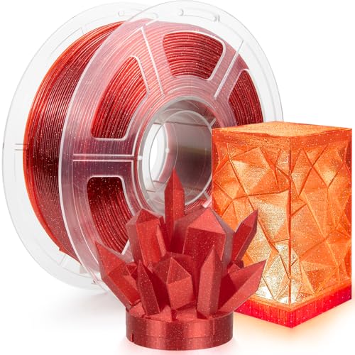 IEMAI PETG Filament 1.75mm 1Kg, Flammpunkt Transparent PETG Rot, High Speed 3D Drucker Filament, Maßgenauigkeit +/- 0,02 mm von IEMAI