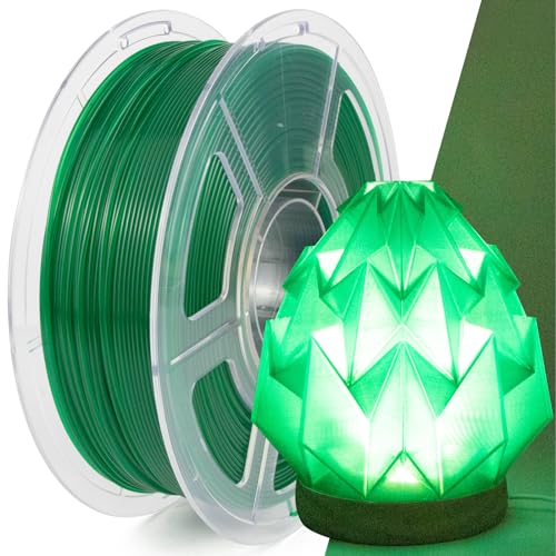 IEMAI PLA Filament 1.75mm 1Kg, Transparent PLA Grün 3D Drucker Filament, Maßgenauigkeit +/- 0,02 mm von IEMAI