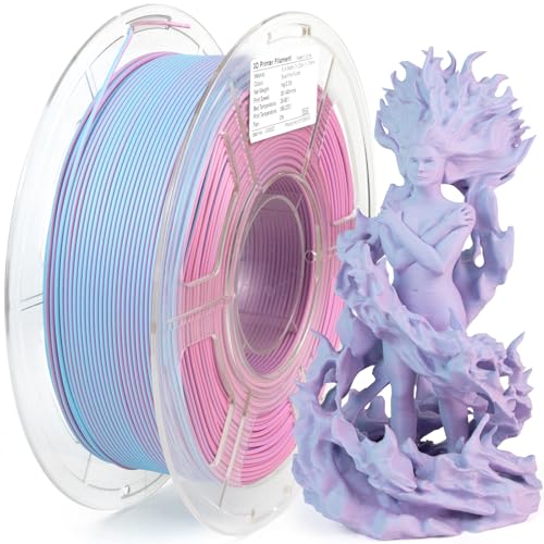 IEMAI PLA Filament 1.75mm 1Kg, Matte Tricolor 3D Drucker Filament, PLA(Blau-Rosa-Lila), Maßgenauigkeit +/- 0,02 mm von IEMAI