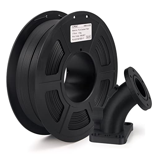 IEMAI PLA Kohlefaser Filament 1,75 mm, 3D Drucker Filament Carbon Fiber Filament 1.75 PLA Gefüllt mit 20% Kohlefaser, Matt Schwarz, 1kg Spule von IEMAI