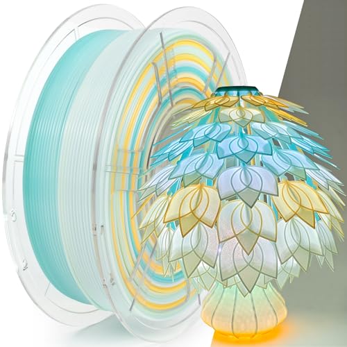 IEMAI PETG Filament 1.75mm, Durchscheinend PETG Blau Weiß Orange 1Kg, Regenbogen PETG High Speed 3D Drucker Filament, PETG 1.75mm, Maßgenauigkeit +/- 0,02 mm von IEMAI