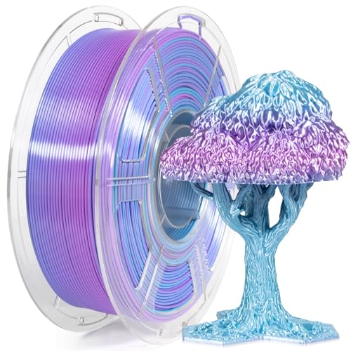 IEMAI Seide PLA Filament 1.75mm 1Kg, Mehrfarbig Blau Lila 3D Drucker Filament, Maßhaltigkeit +/-0.02mm von IEMAI