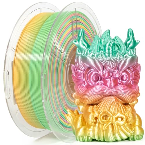 IEMAI Seide PLA Filament Regenbogen, 3D Drucker Filament PLA, Seide PLA 1.75mm Filament, PLA 1Kg, Maßhaltigkeit +/-0.02mm, Filament 1.75mm PLA Seide Regenbogen von IEMAI
