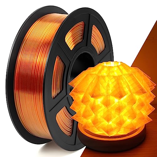 IEMAI PETG Filament 1.75mm, Transparent PETG Orange 1Kg, High Speed 3D Drucker Filament, Maßgenauigkeit +/- 0,02 mm, Geeignet für den Druck von Lampenschirmen Dekorationen von IEMAI