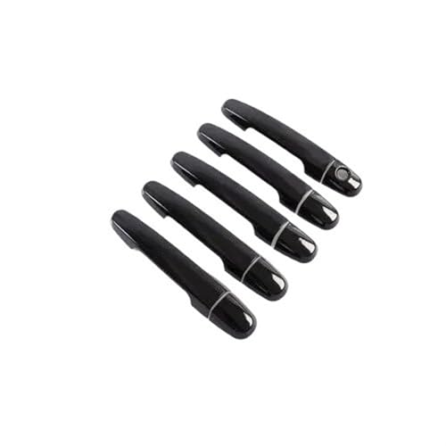 IENQBVL Auto-Außengriff Für Toyota RAV4 RAV 4 2006-2013 Glanz Schwarz Chrom Außen Teil Ersatz Auto Türgriff Abdeckungen Styling Zubehör Außentürgriffe(Schwarz,0 Button) von IENQBVL