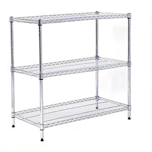 IEOWY Verstellbares Lagerregal mit 4 Ablagen, Lagerregale aus Metall, stehende Lagerregaleinheiten aus Edelstahl, Drahtregal mit 3 Ablagen (70 x 40 x 100 cm, 3 Schichten) von IEOWY