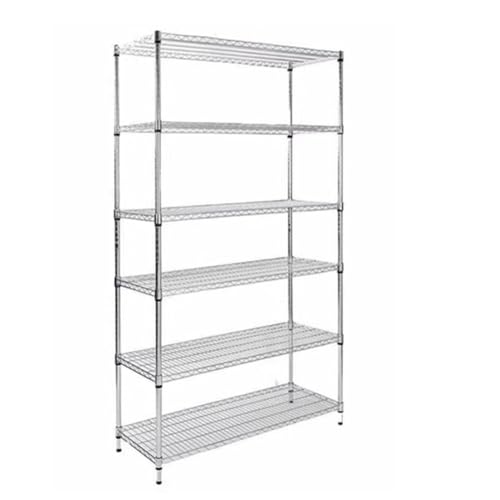 IEOWY Verstellbares Lagerregal mit 4 Ablagen, Lagerregale aus Metall, stehende Lagerregaleinheiten aus Edelstahl, Drahtregal mit 3 Ablagen (70 x 40 x 150 cm, 6 Lagen) von IEOWY