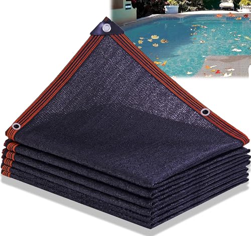 Rechteckige Pool-Laubnetzabdeckung, oberirdische Pool-Bildschirmabdeckung, feinmaschige Poolabdeckung mit Seil (Size : 4x4m(13 * 13ft)) von IEOWY