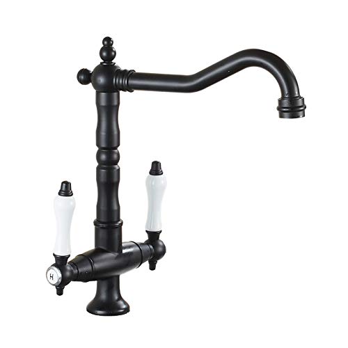 Spültischarmatur Küchenarmaturen Küchenarmaturen Kalt und Warm Antike Messing Küchenspüle Wasserhahn Doppelgriff Deck montiert Flexible Mischbatterien/Gold/Schwarz Spültischarmatur Küchenarmaturen Küchenarmaturen Kalt und Warm Antike Messing Küchenspüle Wasserhahn Doppelgriff Deck montiert Flexible Mischbatterien/Gold/Schwarz von IEOWY