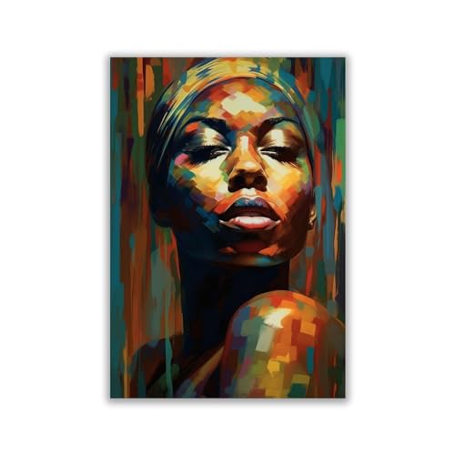 IEPOZWA Abstrakte Frau Schwarz Poster, Afroamerikanisches Mädchen Schwarze Frauen Leinwand Gemälde Kunstdruck, Leinwandbilder Für Wohnzimmer Wandkunst Dekor - 40x60cm Ungerahmt IEPOZWA Abstrakte Frau Schwarz Poster, Afroamerikanisches Mädchen Schwarze Frauen Leinwand Gemälde Kunstdruck, Leinwandbilder Für Wohnzimmer Wandkunst Dekor - 40x60cm Ungerahmt von IEPOZWA