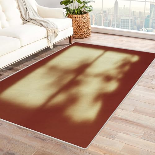 IEPOZWA Abstrakter Wellenmuster Teppich in Bunt Licht FüRs Wohnzimmer, Schlafzimmer, Jugendzimmer Waschbar Dekor rutschfeste Waschbarer Teppiche Modern(Braun)-150x180cm von IEPOZWA