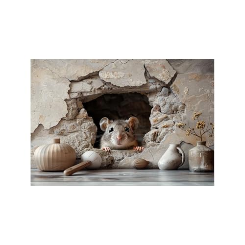 IEPOZWA Banksy Graffiti Kunst Leinwand Bilder, Ratte Im Loch In Der Wand Deko Wand Dekoration Banksy Modern Schlafzimmer Wandbild Zimmer Wohnzimmer - 30x40cm Ungerahmt von IEPOZWA