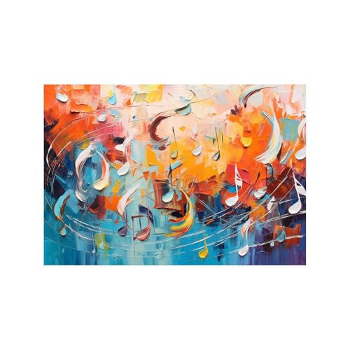 IEPOZWA Bild auf Leinwand Bilder Wandbilder Poster, Abstrakte fliegende Musiknote Wohnzimmer Deko Wanddeko Bild Wand Kunstdruck Art Wall Decor Canvas Wandbild - 80x120cm Ungerahmt(blau) von IEPOZWA