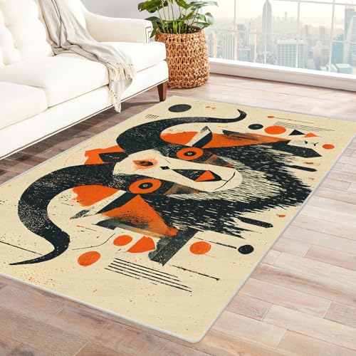 IEPOZWA Cartoon Design Teppich Mit Kurzem Flor Schaf Eiszapfen Teenager Junge Graffiti Teppiche rutschfeste Bodenmatte FußMatten Wohnzimmer Dekor Waschbar(Colorful)-120x150cm von IEPOZWA