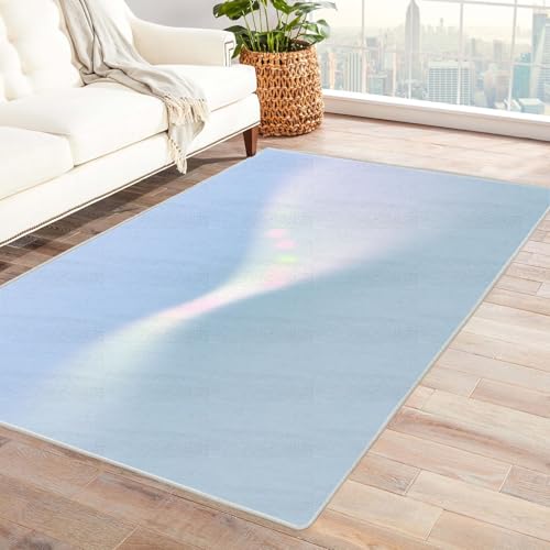 IEPOZWA Farbblock Teppich mit Wellenmuster Eisberg Maschinenwaschbar Anti-Rutsch für Wohnzimmer Arbeitszimmer Wohnzimmer Langlebig(Blau)-210x270cm von IEPOZWA
