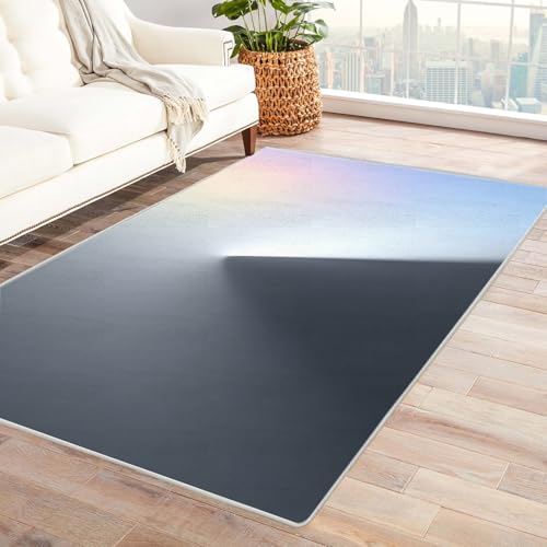 IEPOZWA Farbenfroher Unregelmäßiger Wellen Teppich Lichtcluster für Essbereich Küche Speiseraum Restaurant Café Frühstückszimmer(Grau)-150x210cm von IEPOZWA