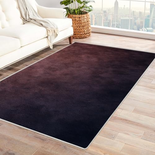 IEPOZWA Farbenfrohes Abstraktes Wellen Design Teppich Kar Mit Kurzem Flor, Waschbar, Weich, Staubresistent, Für Hohe Frequentierung(Braun)-120x150cm von IEPOZWA