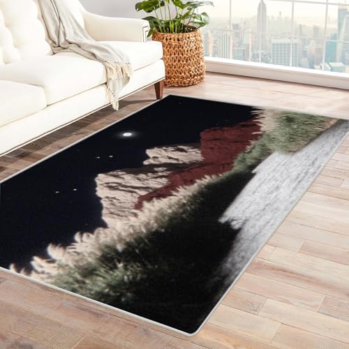 IEPOZWA Moderner Farbblock Teppich mit Unregelmäßigem Design Dorf Waschbar, Schnelltrocknend, Weiche Textur, Für Wohnraum, Büro, Küche, Langlebig(Weiß)-210x270cm von IEPOZWA