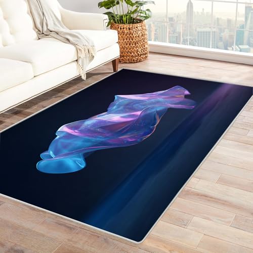 IEPOZWA Moderner Farbblock Teppich mit Unregelmäßigem Design Kunststoff Für Flur, Küche, Büro, Anti-Rutsch Unterseite, Dicke, Pflegeleicht(Grau)-150x240cm von IEPOZWA
