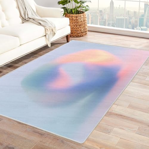 IEPOZWA Moderner Farbblock Teppich mit Unregelmäßigem Design Pigment Für Eingangsbereich, Wohnbereich, Büro, rutschfest, Dicke, Leicht Zu Pflegen(GrüN)-210x300cm von IEPOZWA