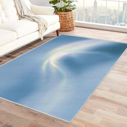 IEPOZWA Moderner Unregelmäßiger Farbblock Teppich Neuron rutschfeste Waschbare Matte für Wohnzimmer Büro Schlafzimmer Hochbelastbar(Lila)-210x270cm von IEPOZWA