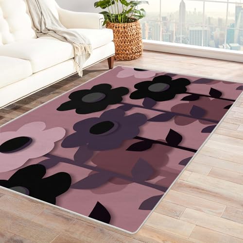 IEPOZWA Pflanze Mit Kurzem Flor, Waschbar, Weich, Für Hohe Frequentierung, Indoor, Vielseitig(Lila)-90x150cm von IEPOZWA