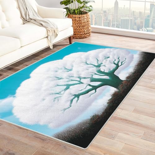 IEPOZWA Strand- und Naturthema Teppich für Innenräume Trockener Baum Für Wohnzimmer, Schlafzimmer, Büro, Flur, Küche, Anti-Rutsch Rückseite, Dicke(Braun)-210x270cm von IEPOZWA