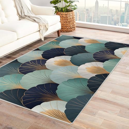 IEPOZWA Stranddesign Teppich für Innen- und Außenbereich Wendekreis Mit Kurzem Flor, Waschbar, Weich, Staubresistent, Für Hohe Frequentierung(Blau)-150x240cm von IEPOZWA