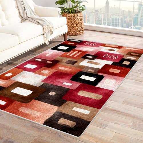 IEPOZWA Strandinspirierte Teppiche für Innenräume SprüHregen Für Wohnzimmer, Esszimmer, Schlafzimmer, Anti-Rutsch Basis, Dicke, Robust(Blau)-150x210cm von IEPOZWA