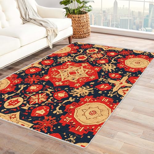 IEPOZWA Surreale Design-Teppiche Für Wohnzimmer Muster Unverzichtbare FußMatte FüR Teenager Und Kinder Wohnzimmer, Geeignet FüR Schlafzimmer E-Sport Zimmer(Rot)-150x240cm von IEPOZWA
