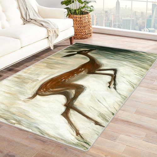 IEPOZWA Teppich Jungen Jugendzimmer Sikahirsch Für Wohnzimmer, Schlafzimmer, Küche, Anti-Rutsch Rückseite, Dicke, Langlebig(Brown)-180x240cm von IEPOZWA