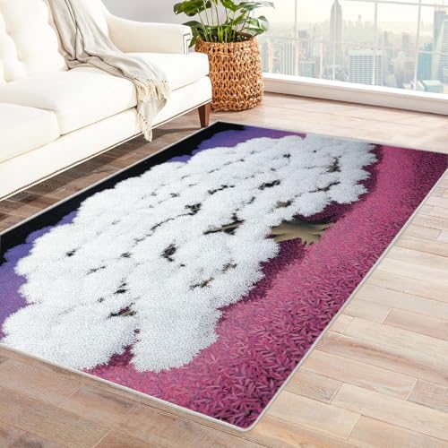 IEPOZWA Waldlandschaft Teppich für hohe Belastung Trockener Baum Für Eingangsbereich, Wohnbereich, Arbeitszimmer, Dicke, rutschfest, Leicht Zu Reinigen(Braun)-90x120cm von IEPOZWA