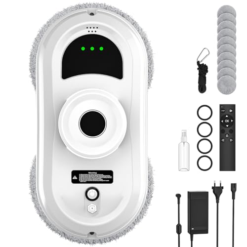 Fensterputzroboter, Fensterreiniger Elektrisch mit 5600 Pa Saugleistung, 3 Reinigungsmodi, Intelligente Pfadplanung und Randerkennung, Fernbedienung, Fensterroboter für Glatte Oberflächen von IERAKOR