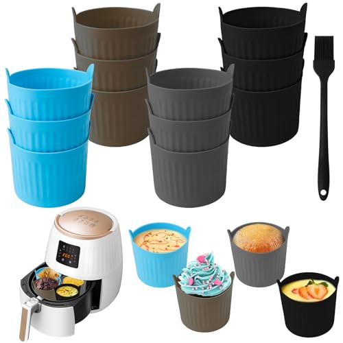 IETWATE 12 Stück Airfryer Silikonform, Antihaft Silikon Muffinförmchen Airfryer, Wiederverwendbare Muffinform Silikon, Mini Muffins Backform mit Ölbürste für Mikrowelle und Backofen IETWATE 12 Stück Airfryer Silikonform, Antihaft Silikon Muffinförmchen Airfryer, Wiederverwendbare Muffinform Silikon, Mini Muffins Backform mit Ölbürste für Mikrowelle und Backofen von IETWATE