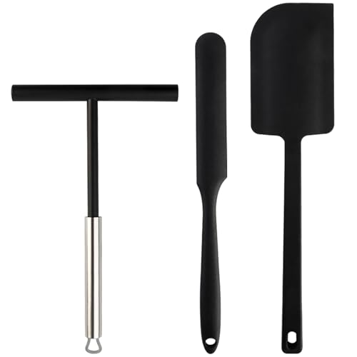 IETWATE 2 Stück Pfannkuchen Verteiler, 304 Edelstahl Pfannkuchenwender, 20cm T-förmiger Teigverteiler mit Teigschaber Silikon, für Zuhause Küche Backen Kochen Backwerkzeuge von IETWATE