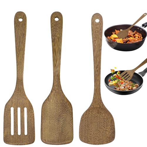 IETWATE 3 Stück Pfannenwender Holz, 30 cm, Hitzebeständig, Leicht zu Reinigen, Küchenutensilien, Holz mit Antihaftbeschichtung für Kochen, Küche, Restaurant IETWATE 3 Stück Pfannenwender Holz, 30 cm, Hitzebeständig, Leicht zu Reinigen, Küchenutensilien, Holz mit Antihaftbeschichtung für Kochen, Küche, Restaurant von IETWATE