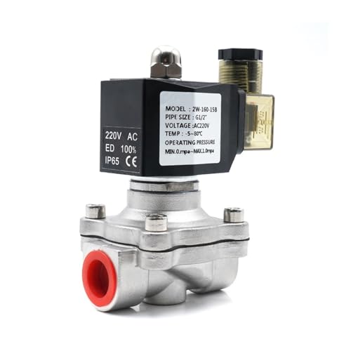 AC110V 220V 380V 24V DC12V 24V Normalerweise geschlossenes Magnetventil 304 Edelstahl Wasserventile Feuchtigkeitsfeste Membran(220v-80 Degree) von IEUMJNAT