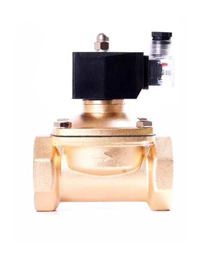 IEUMJNAT 3/8 Zoll Messing Normalerweise geschlossenes Magnetventil 220 V 12 V 24 V Direktwirkendes Magnetventil mit LED-Licht(Npt,DC24) von IEUMJNAT