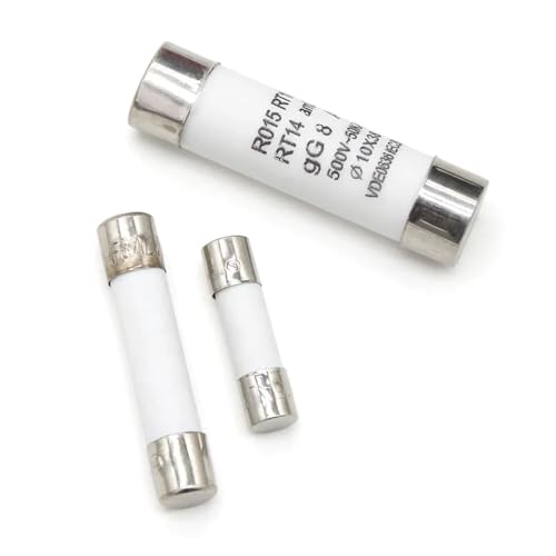 IEUMJNAT Keramiksicherungen 5x20mm 6x30mm 10x38mm 10 Stück Schnellblasrohr 250/500V 0,5 1 2 3 4 5 6 8 10 15 16 20 32A AMP (25 V) von IEUMJNAT