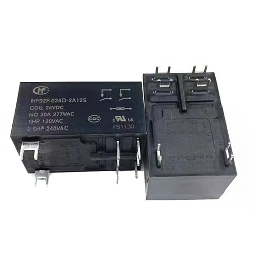 IEUMJNAT Relais HF92F-024D-2A12S HF92F 024D 2A12S HF92F024D2A12S 24 V DC 24 V 24 V 30 A 6-poliges Relais (10 Stück) von IEUMJNAT