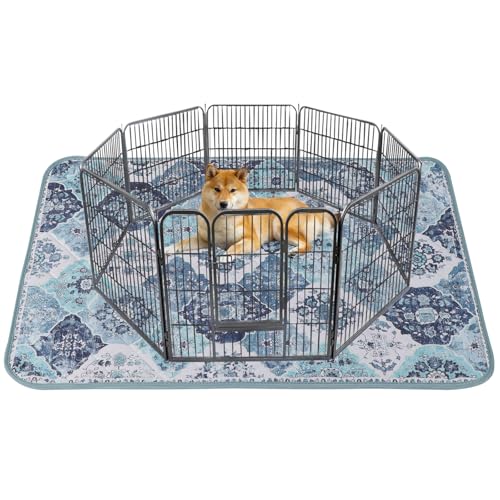 IEUUMLER 1 Stück Welpenunterlagen Waschbar für Hunde, Wiederverwendbar und Schnell Absorbierend PIPI Matten Trainingseinlagen für Laufstall/Autositz/Sofa EU011 (Blau, 122x122cm-1pc) von IEUUMLER