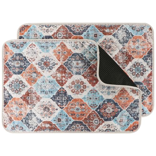 IEUUMLER 2 Stück Welpenunterlagen Waschbar für Hunde, Wiederverwendbar und Schnell Absorbierend PIPI Matten Trainingseinlagen für Laufstall/Autositz/Sofa EU011 (Orange, 70x100cm-2pcs) von IEUUMLER