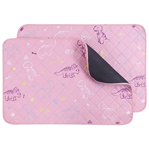 IEUUMLER 2 Stück Welpenunterlagen Waschbar für Hunde, Wiederverwendbar und Schnell Absorbierend PIPI Matten Trainingseinlagen für Laufstall/Autositz/Sofa FC013 (Rosa, 60*45CM) von IEUUMLER