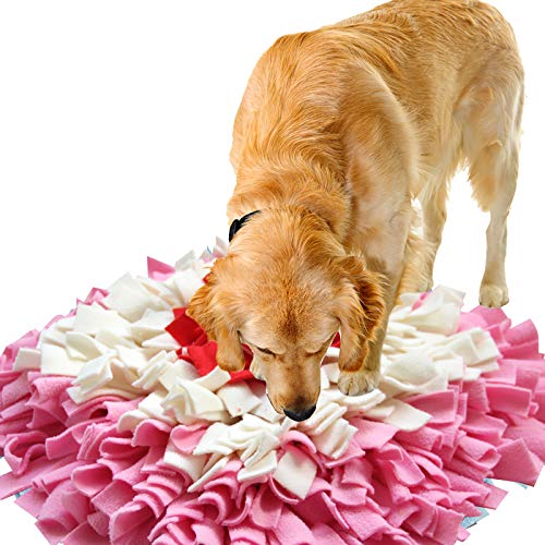 IEUUMLER Hundematte, für Hunde-Puzzle, Puzzle-Spielzeug IE075 (45 x 45 cm, Pink & Weiß, 1) von IEUUMLER