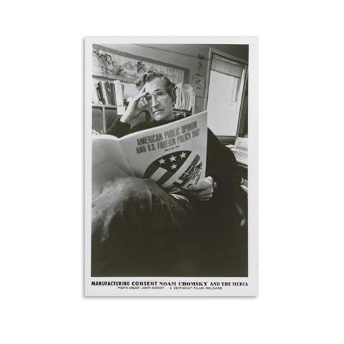 IEZUENR 2 Poster mit Aufschrift "Noam Chomsky and the Media", klassische Filmdrucke, ästhetisches Geschenk für Männer und Frauen, 30 x 45 cm von IEZUENR